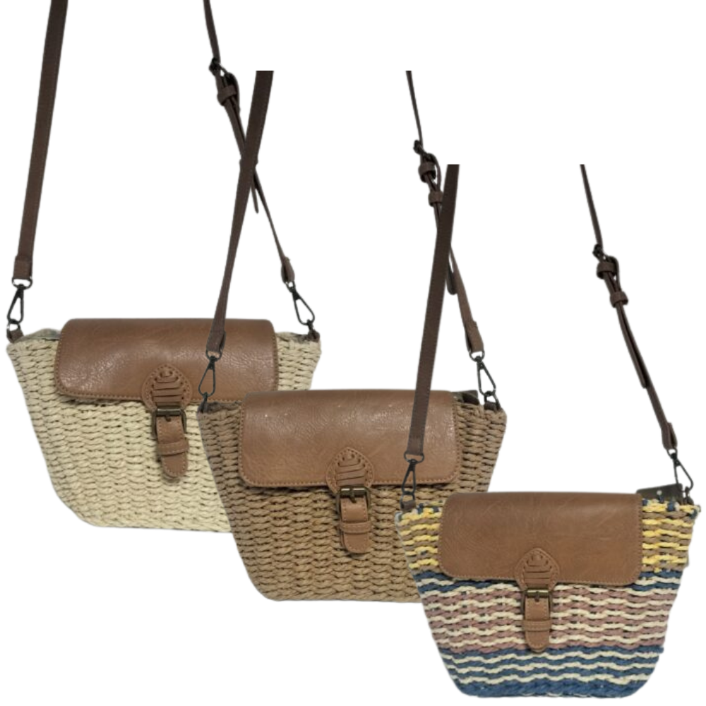 JJ008 Bolso/Bandolera Señora Rafia 28x16x10cm - Imagen 1