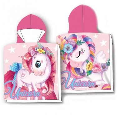 Poncho Toalla Unicornio Microfibra 50x100cm.