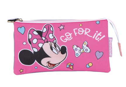 Portatodo Triple Minnie Disney Poliester 21X11X3,5Cm
