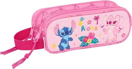 Portatodo Doble Niño Stitch Chill 21x6x8 cm