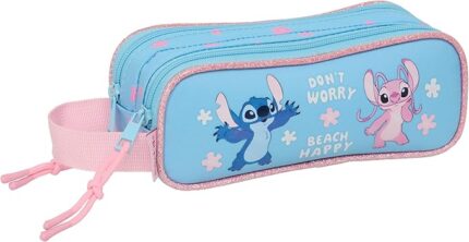 Portatodo Doble Niño Stitch Happy 21x6x8 cm