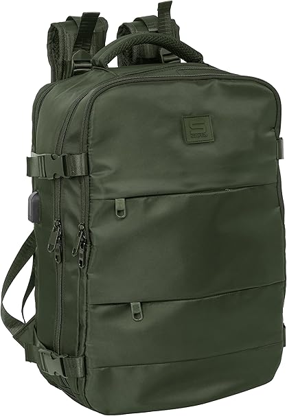 Mochila de Viaje en Cabina Verde, para Portátil 15,6'' 29x19x44 cm