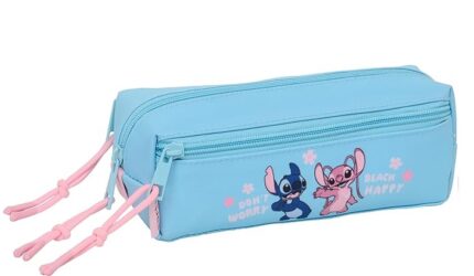 Portatodo Triple Pequeño Stitch Happy 22x6x8.5 cm