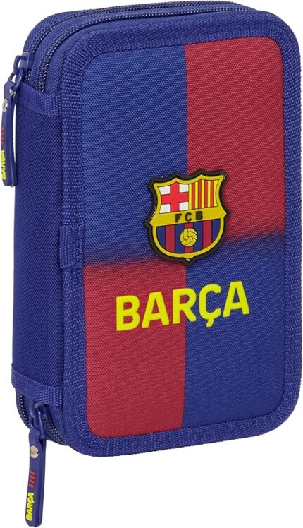 Plumier Doble con Colores F.C Barcelona Black con 29 Útiles Incluidos 12.5x4x19.5 cm