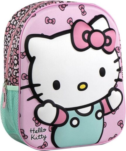 Mochila 3D  Hello Kitty 31x25x10cm.