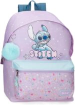 Mochila para portátil Disney Lovely Stitch Adaptable a Carro Morado 31,5x44x15 cm