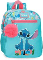 Mochila Escolar Disney Aloha Stitch Azul 23x28x10 cm