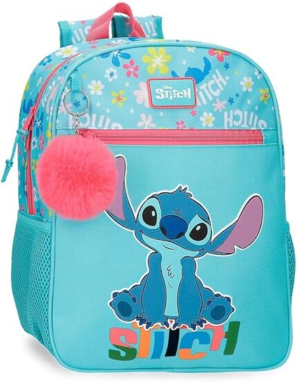 Mochila Escolar Disney Aloha Stitch Azul 27x33x11 cm