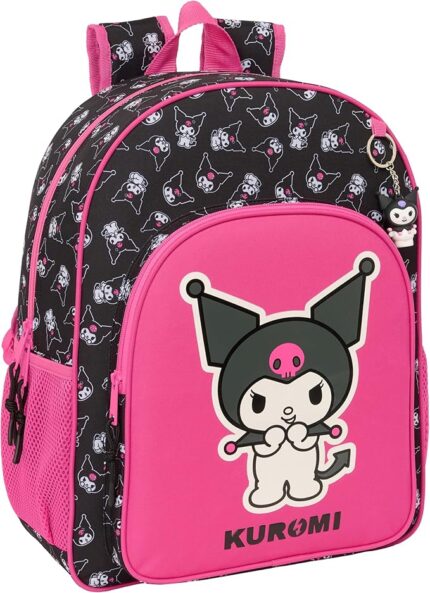 Mochila Escolar Adaptable a Carro, Kuromi 33x14x42cm