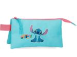 Estuche Triple Disney Aloha Stitch Azul 22x12x5 cm