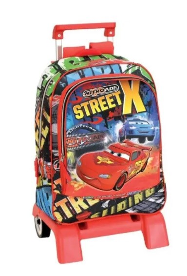 Mochila Con Carro Cars Street 44cm