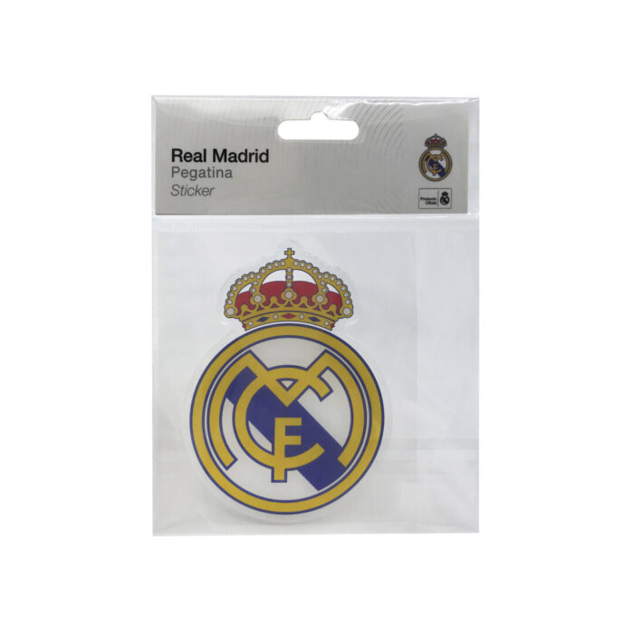 Real Madrid Sticker Relieve Escudo 10x10 cm - Imagen 1