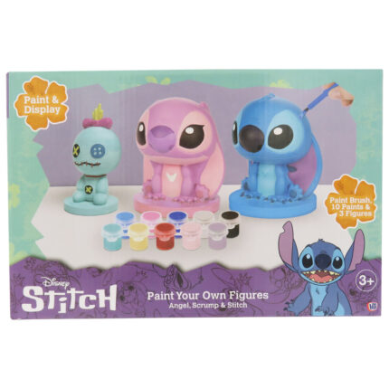 Stitch Set de 3 Figuras de Escayola para Pintar 18x10x19cm.