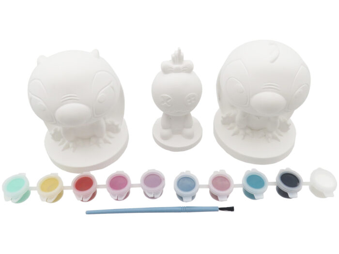 Stitch Set de 3 Figuras de Escayola para Pintar 18x10x19cm. - Imagen 2