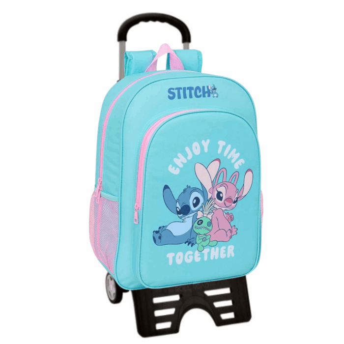 MOCHILA CON CARRO STITCH 33x14x42cm. - Imagen 1