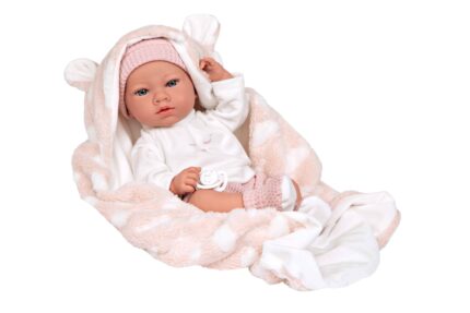 Muñeca Elegance 38cm Aria Rosa C/Manta (Muñeco de Peso, Cuerpo Vinyl, Niña)