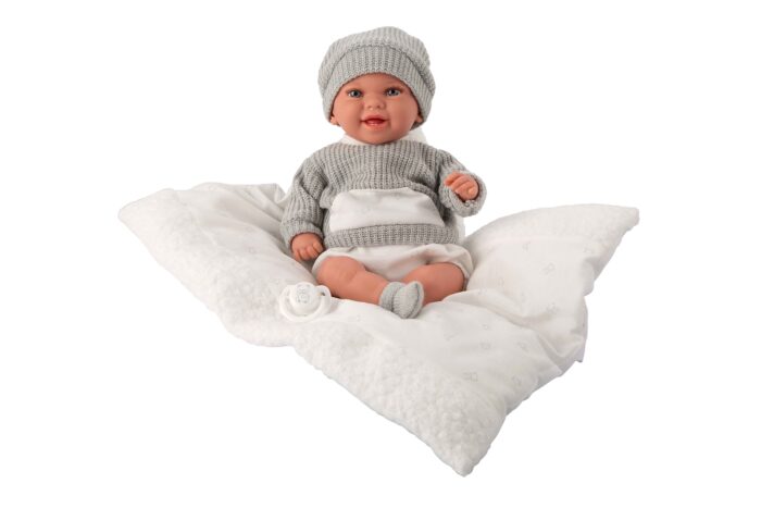 Muñeca Elegance 35cm Babyto Gris C/Cojin (Muñeco de Peso ) - Imagen 2