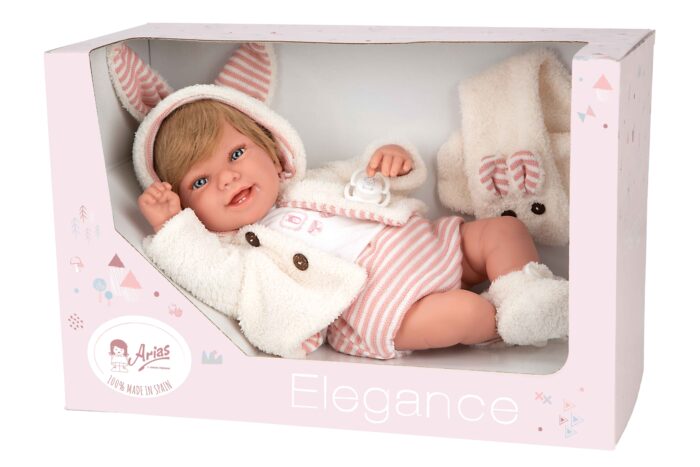 Muñeca Elegance 45cm Zoe Rosa C/Bufanda C/Pelo (Muñeco con Peso) - Imagen 1