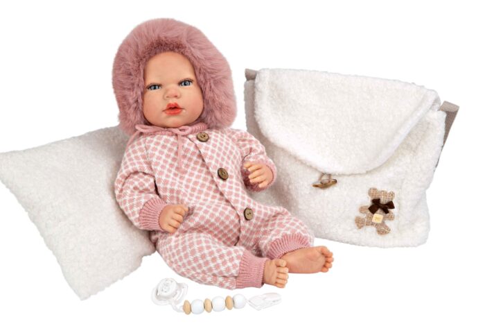 Muñeca Reborn Arias 40cm Manuela Rosa C/Bolso y Cojin - Imagen 2