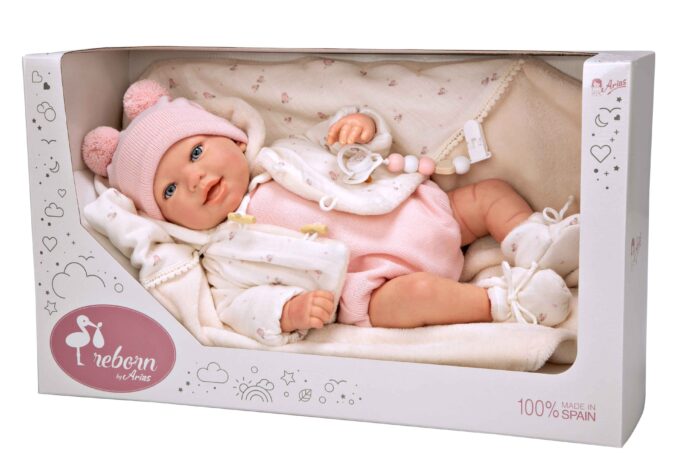 Muñeca Reborn Arias 45cm Elba C/Manta - Imagen 1