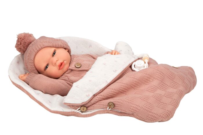 Muñeca Reborn Arias 40cm Elba Rosa C/Saco Dormir - Imagen 2