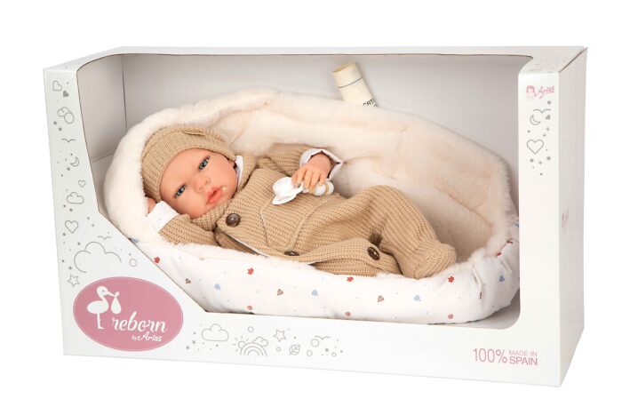 Muñeca Reborn Arias 40cm olona Beige C/Saco Dormir - Imagen 1