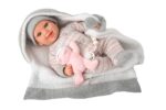 Muñeca Reborn Arias 40cm Nadia Rosa C/Manta C/Peluche - Imagen 2