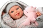 Muñeca Reborn Arias 40cm Nadia Rosa C/Manta C/Peluche - Imagen 3