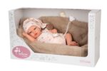 Muñeca Reborn Arias 40cm Lidia Beige C/Cuna