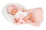 Muñeca Reborn Arias 40cm Ariel Rosa C/Manta C/Peluche - Imagen 2