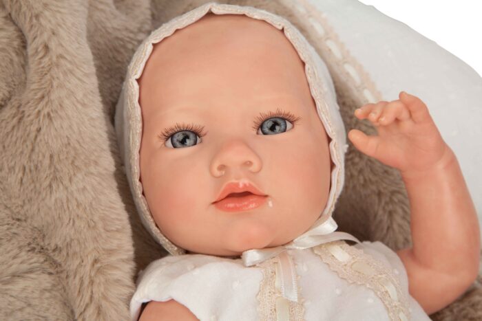 Muñeca Reborn Arias 38cm Jade Marron C/Manta (Cuerpo Vinyl, Niña ) - Imagen 3