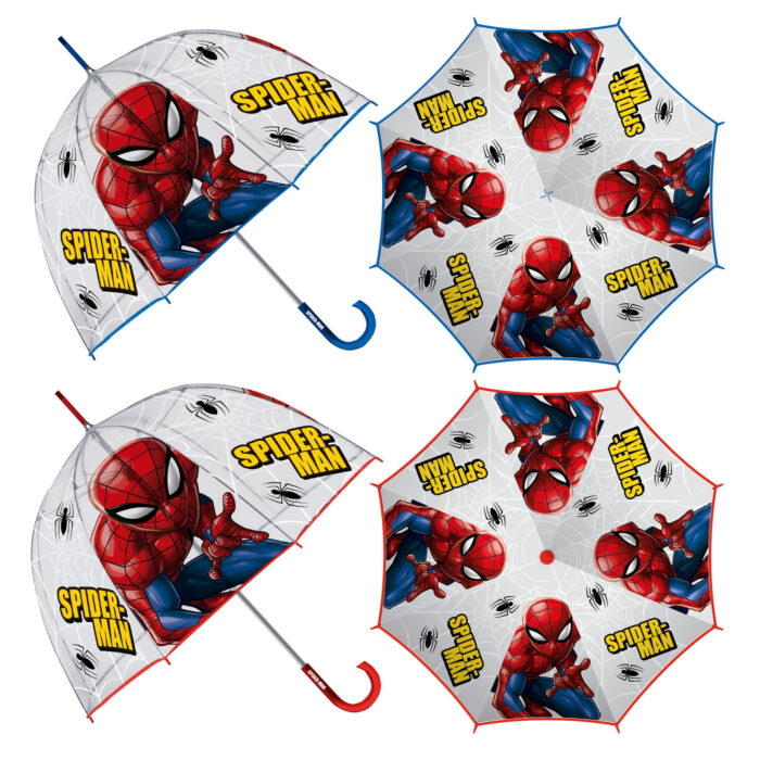 Paraguas De Eva Transparente De Spiderman, 8 Paneles, Diámetro 67Cm, Forma De Burbuja, Apertura Manual - Imagen 1