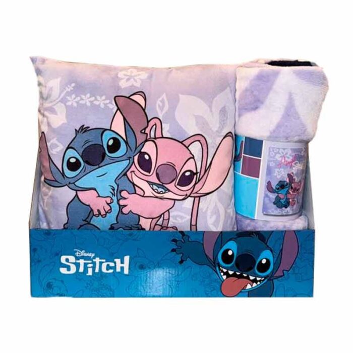 Set Manta Polar + Cojin Angel & Stitch Disney - Imagen 1