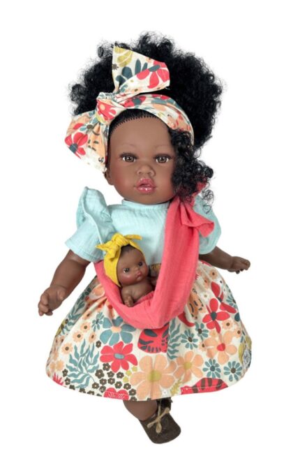 Muñeca Addis Turquesa 45cm. con Bebe Nines d'Onil