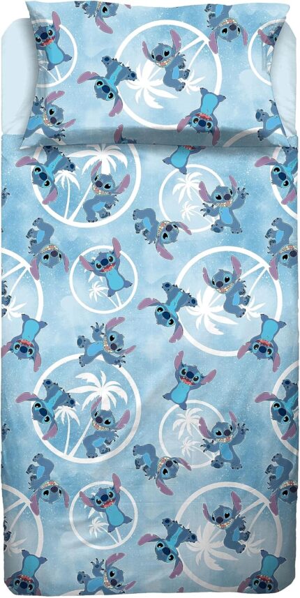 Juego De Cama Coralina 3 Piezas Stitch 105cm.