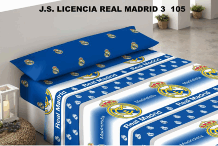 Juego de Sábanas Real Madrid 50% Algodón 50% Poliéster, para Cama de 105cm.