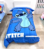 Disney Stitch Azul Edredón Acolchado 170x260cm Cama Individual de Invierno - Imagen 2