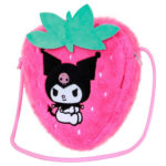 Bolso Bandolera De Textura Suave De Peluche Kuromi 8x22x22cm.