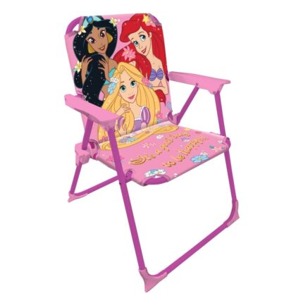 Silla Infantil Plegable con Brazos Princesas Disney Licencia Oficial – Compacta y Ligera – Fácil de Limpiar – Ideal para Interior y Exterior