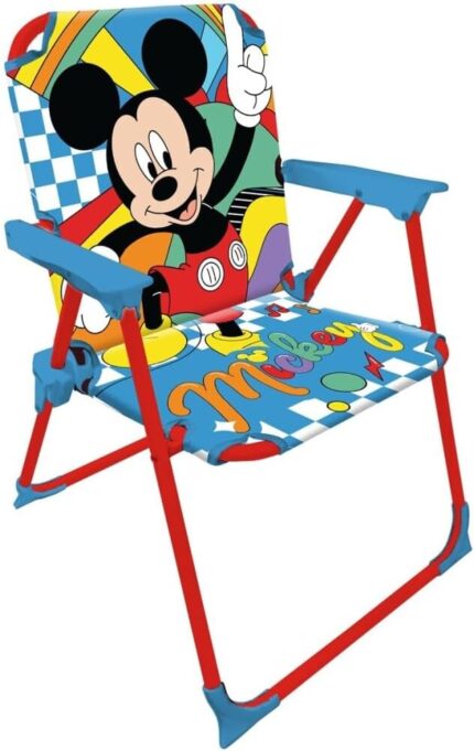 Silla Infantil Plegable con Brazos Mickey Disney Licencia Oficial – Compacta y Ligera – Fácil de Limpiar – Ideal para Interior y Exterior