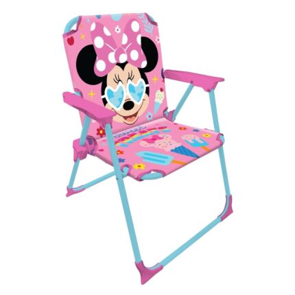 Silla Infantil Plegable con Brazos Minnie Disney Licencia Oficial – Compacta y Ligera – Fácil de Limpiar – Ideal para Interior y Exterior