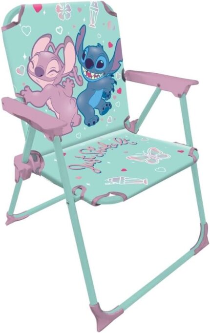 Silla Infantil Plegable con Brazos Stitch Disney Licencia Oficial – Compacta y Ligera – Fácil de Limpiar – Ideal para Interior y Exterior