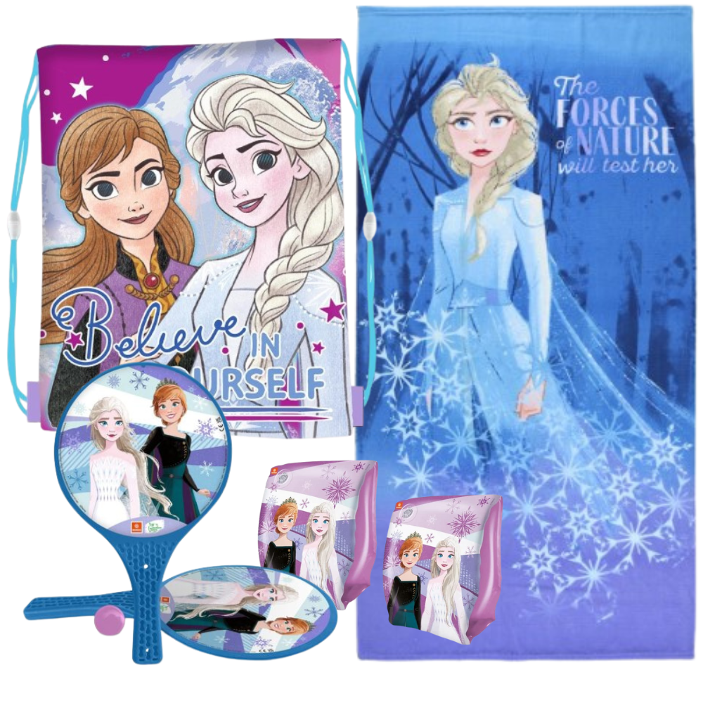 PACK FROZEN Lote Frozen, Toalla, Manguitos, Palas y Saco Mochila - Imagen 1