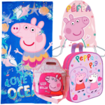 Lote Peppa Pig, Toalla, Mochila, Bolsa Termica y Saco Mochila