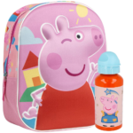 Lote Mochila 3D Infantil + Botella Peppa Pig 25x31x10cm.