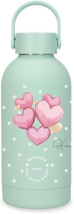 Botella de Acero Inoxidable Verde Enso Hearts 350ml. 6,5x18,5x6,5 cms