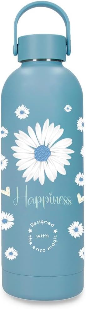 Botella de Acero Inoxidable Azul Enso Happiness 500ml 7,4x23,5x7,4 cms