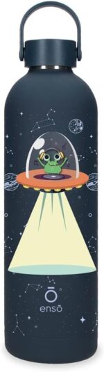 Botella Termica de Acero Inoxidable Negro Enso Magical 7x26,5x7 cms