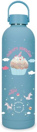 Botella de Acero Inoxidable Azul Enso Unicorn Paradise 750ml 7x26,5x7 cms