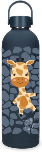 Botella de Acero Inoxidable Azul Roll Road Happy Pets 750ml 7x26,5x7 cms